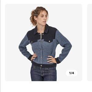 Patagonia Women’s Woolie Trucker Jacket, Small, Stone Blue
